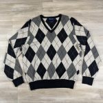 Polo Ralph Lauren Men's Grey and Blue Jumper