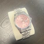 Men’s Silver and Pink Watch - Image 2