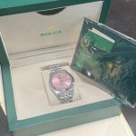 Men’s Silver and Pink Watch