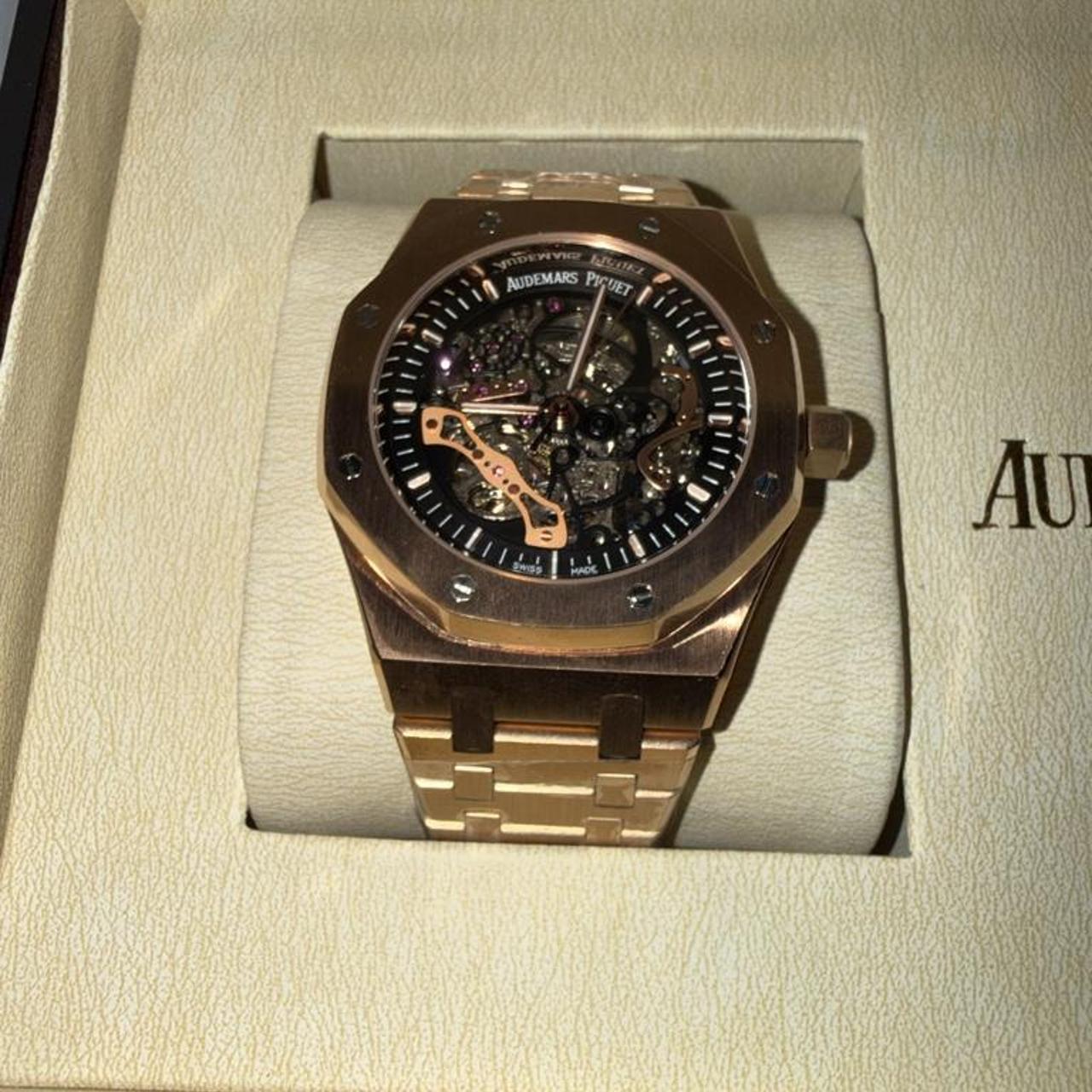 P0-27 Audemars Piguet Men’s Gold and Brown Watch - Image 1